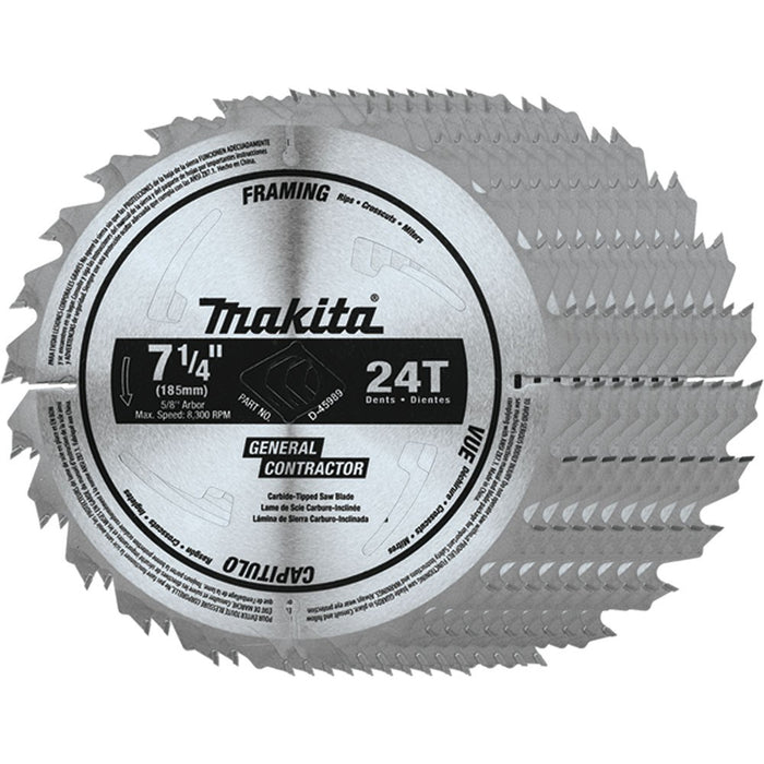 Makita D-45989-10 7-1/4" 24T Circular Saw Blade, Framing/General Purpose