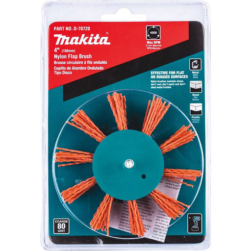 Makita D-70720 4" Nylon Flap Brush, Coarse, 80 Grit - My Tool Store