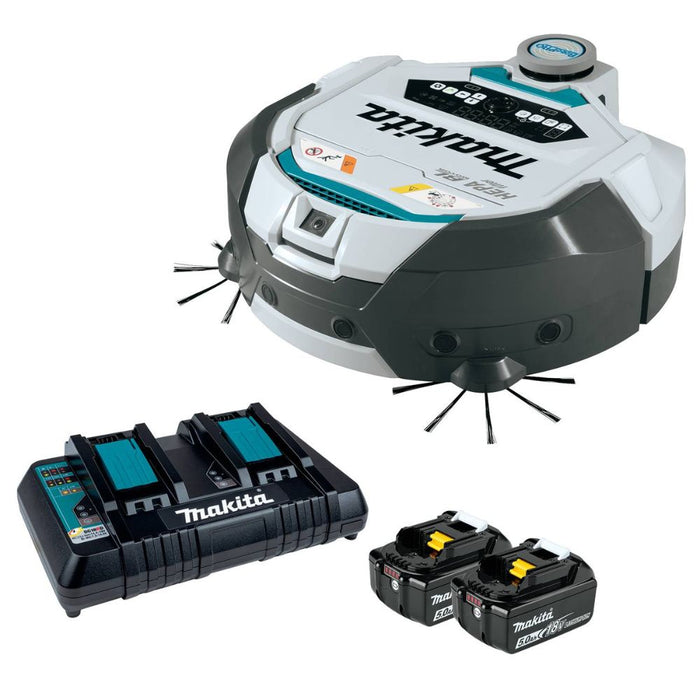 Makita DRC300PT 18V X2 LXT Brushless Cordless Smart Robotic HEPA Filter Vacuum, Kit (5.0Ah)