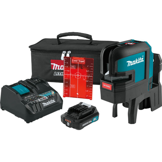 Makita SK106DNAX 12V Max CXT Self-Leveling Cross-Line/4-Point Red Beam Laser