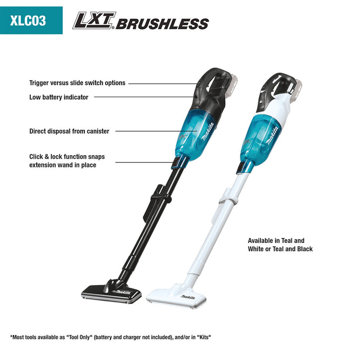 Makita XLC03ZBX4 18V LXT Brushless Cordless Vacuum Trigger w/ Lock, Tool Only - My Tool Store
