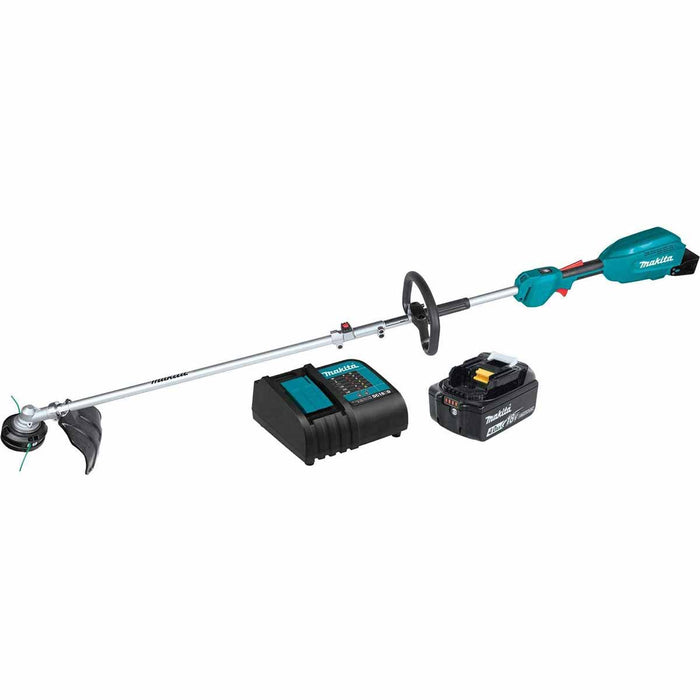 Makita XUX02SM1X1 18V LXT® Lithium-Ion Brushless Cordless Couple Shaft Power Head Kit With 13" String Trimmer Attachment, with one battery (4.0Ah)
