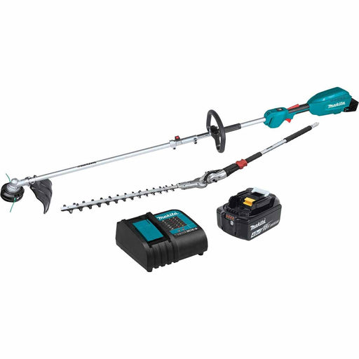 Makita XUX02SM1X2 18V LXT® Lithium-Ion Brushless Cordless Couple Shaft Power Head Kit w/ 13" String Trimmer & 20" Articulating Hedge Trimmer Attachments, with one battery (4.0Ah) - My Tool Store