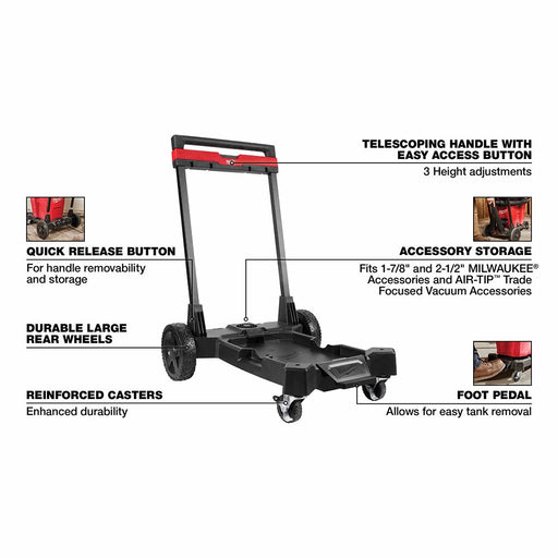 Milwaukee 0933-20 Premium Wet/Dry Vacuum Cart - My Tool Store