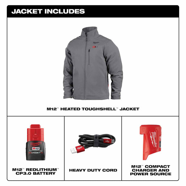 Milwaukee 204G-21 M12 Heated ToughShell™ Jacket Kit (Gray)