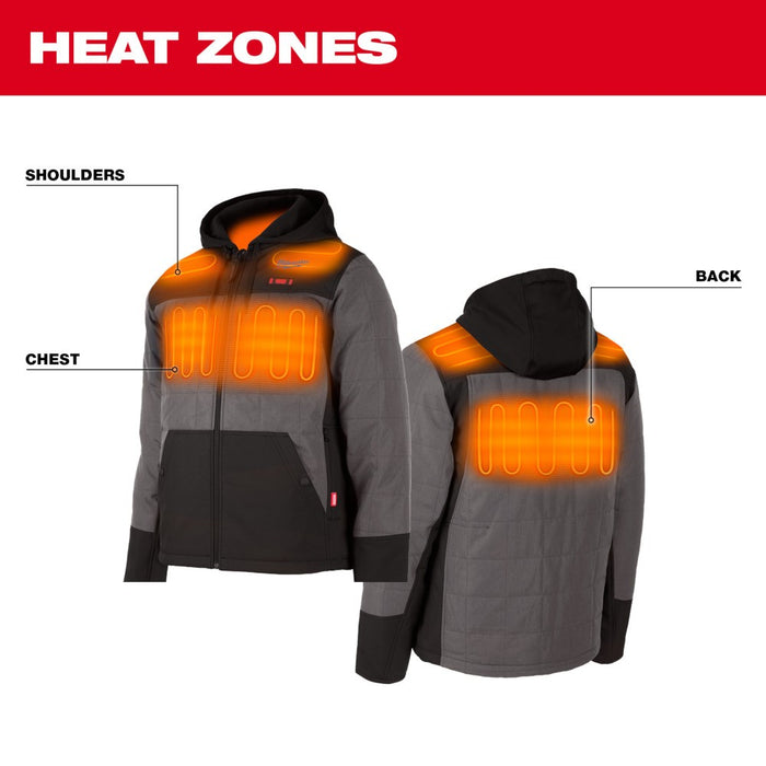 Milwaukee 205G-21 M12 Heated AXIS Hooded Jacket Kit Gray