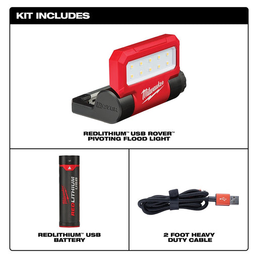 Milwaukee 2114-21 USB Rechargeable Rover Pivoting Flood Light - My Tool Store