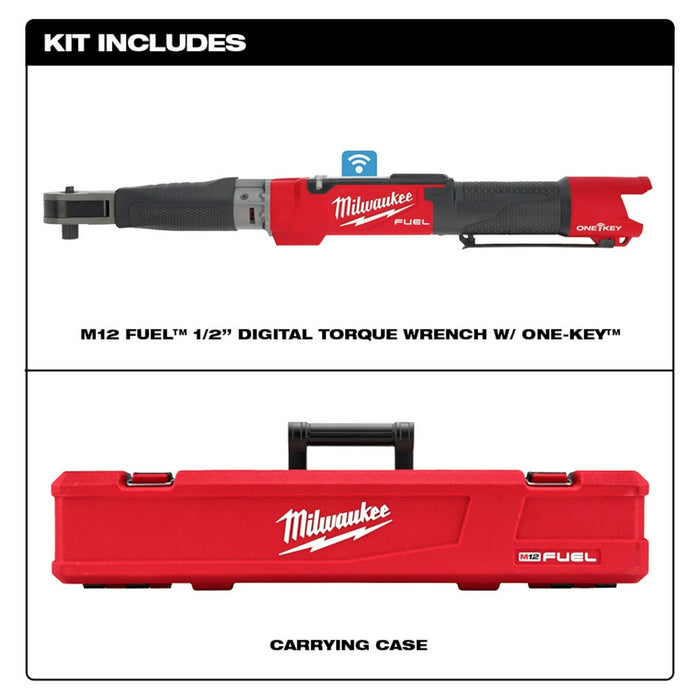 Milwaukee 2466-20 M12 FUEL 1/2" Digital Torque Wrench w/ ONE-KEY Bare Tool