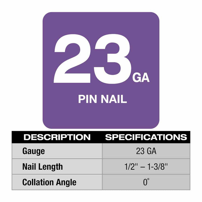 Milwaukee 2540-21 M12™ 23 Gauge Pin Nailer Kit