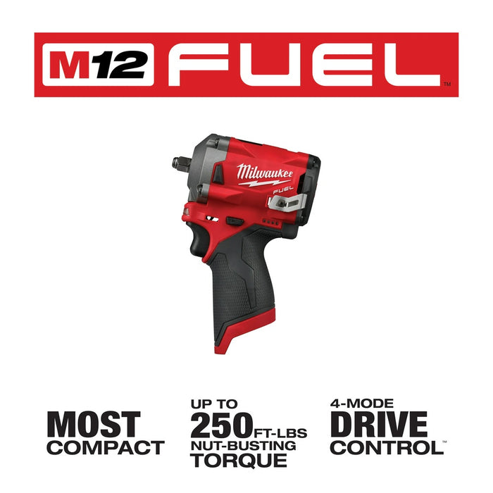 Milwaukee 2554-20 M12 FUEL Stubby 3/8" Impact Wrench