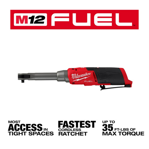 Milwaukee 2568-20 M12 FUEL 1/4" Extended Reach High Speed Ratchet - My Tool Store