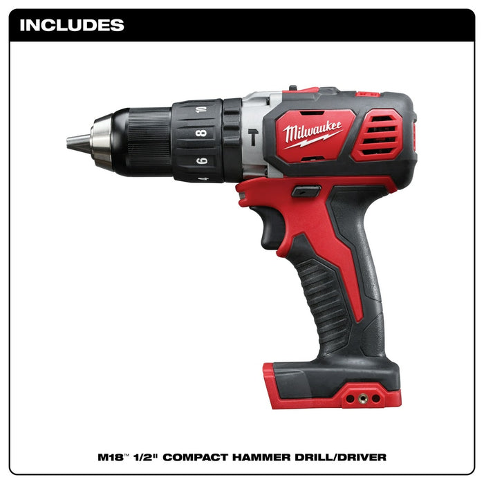 Milwaukee 2607-20 M18 1/2" Compact Hammer Drill/Driver (Tool Only)