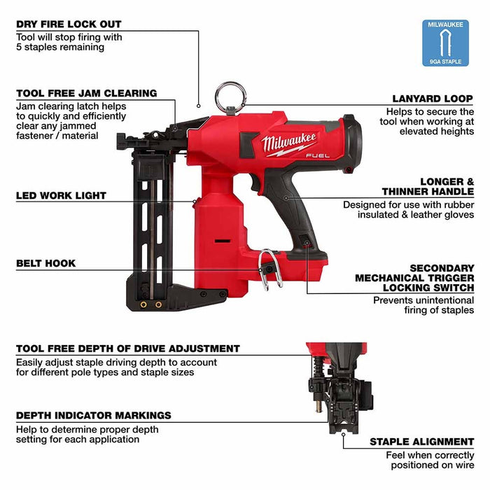 Milwaukee 2843-20 M18 Fuel Utility Fencing Stapler - My Tool Store