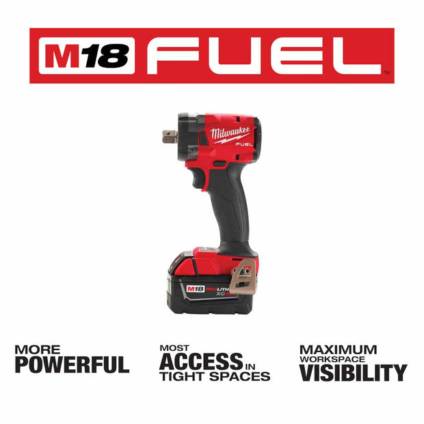 Milwaukee 2855P-22 M18 FUEL™ 1/2" Compact Impact Wrench w/ Pin Detent Kit