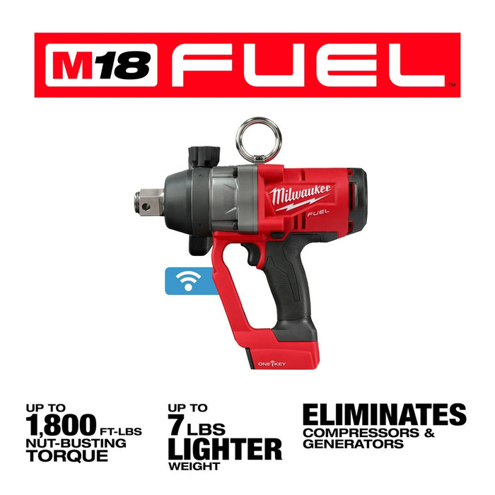 Milwaukee 2867-20 M18 FUEL 1" HTIW Impact Wrench w/ ONE-KEY Bare Tool - My Tool Store