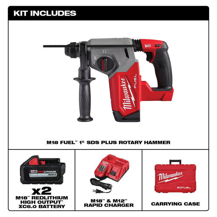 Milwaukee 2912-22 M18 FUEL™ 1" SDS Plus Rotary Hammer Kit - My Tool Store