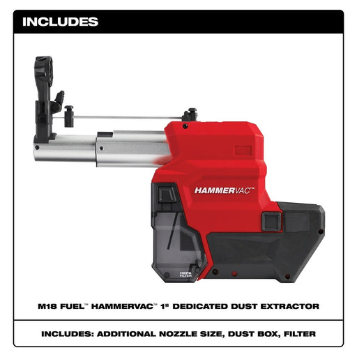 Milwaukee 2912-DE M18 FUEL™ HAMMERVAC™ 1" Dedicated Dust Extractor - My Tool Store