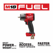 Milwaukee  2960-20  "M18 FUEL™ 3/8 " Mid-Torque Impact Wrench w/ Friction Ring Bare Tool "