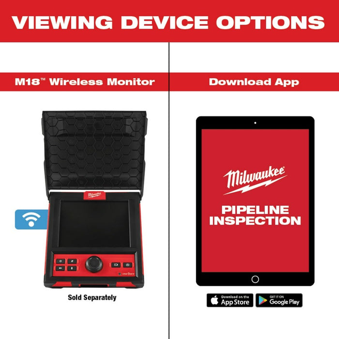 Milwaukee 2975-20 M18 200’ Mid-Stiff Pipeline Inspection Reel - My Tool Store