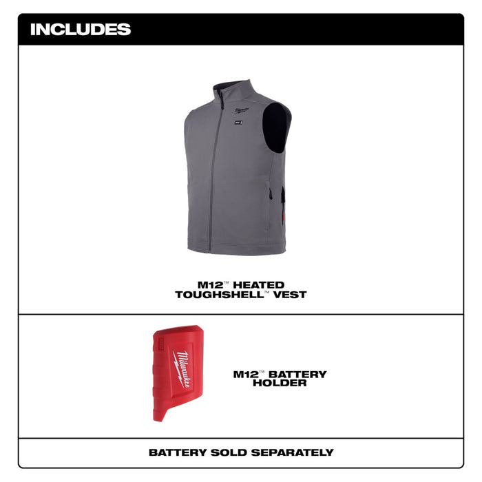 Milwaukee 304G-20 M12 Heated TOUGHSHELL Vest Gray (Vest Only)
