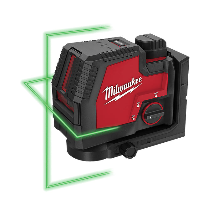 Milwaukee 3521-21 USB Rechargeable Green Cross Line Laser - My Tool Store