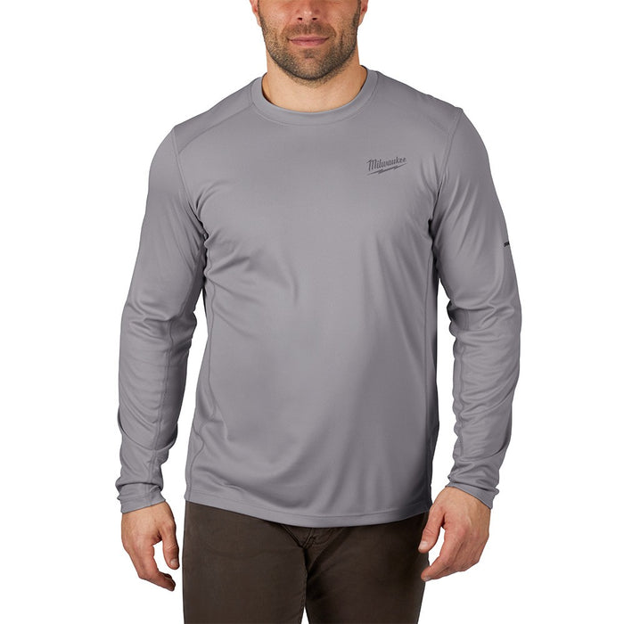 Milwaukee 415G-S WORKSKIN Lightweight Performance Long Sleeve Shirt- Gray, S - My Tool Store