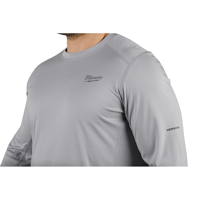 Milwaukee 415G-S WORKSKIN Lightweight Performance Long Sleeve Shirt- Gray, S - My Tool Store