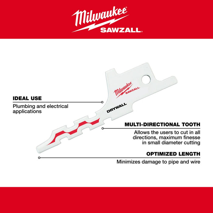 Milwaukee 48-00-1640 Drywall Access Sawzall Blade 1-Pack - My Tool Store