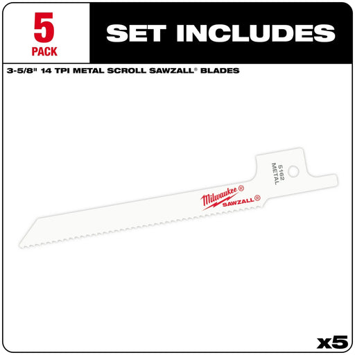 Milwaukee 48-00-5162 3-5/8" x 14TPI Bi-Metal Super Sawzall Blade - My Tool Store