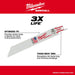 Milwaukee 48-00-5182 6" x 14TPI Bi-Metal Super Sawzall Blade - My Tool Store