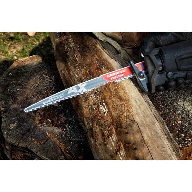 Milwaukee 48-00-5333 12" 3 TPI The AX™ with Carbide Teeth for Pruning & Clean Wood SAWZALL® Blade 3PK