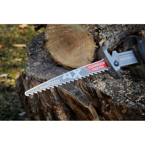 Milwaukee 48-00-5333 12" 3 TPI The AX™ with Carbide Teeth for Pruning & Clean Wood SAWZALL® Blade 3PK