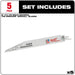 Milwaukee 48-00-5706 WRECKER Multi-Material SAWZALL Blade 9" 7/11TPI 5 Pack - My Tool Store
