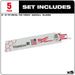 Milwaukee 48-00-5712 6" x 10TPI Super Sawzall Demolition Blade 5-Pack - My Tool Store