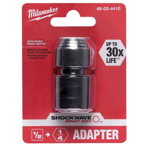 Milwaukee 48-03-4410  SHOCKWAVE 1/2 SQ TO 1/4 Hex  Impact Adapter - My Tool Store