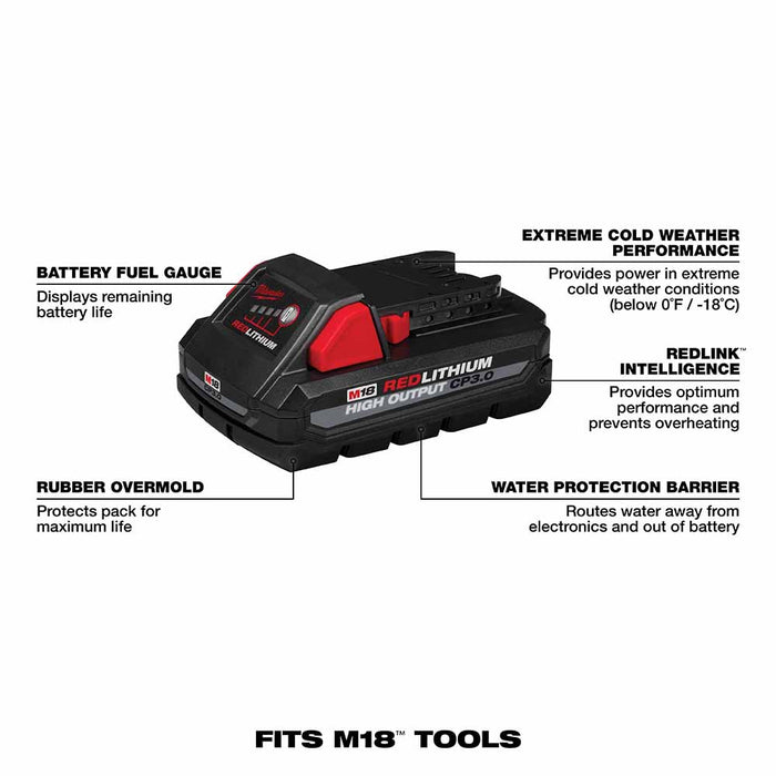 Milwaukee 48-11-1837 M18 REDLITHIUM HIGH OUTPUT CP3.0 Battery 2-Pack - My Tool Store