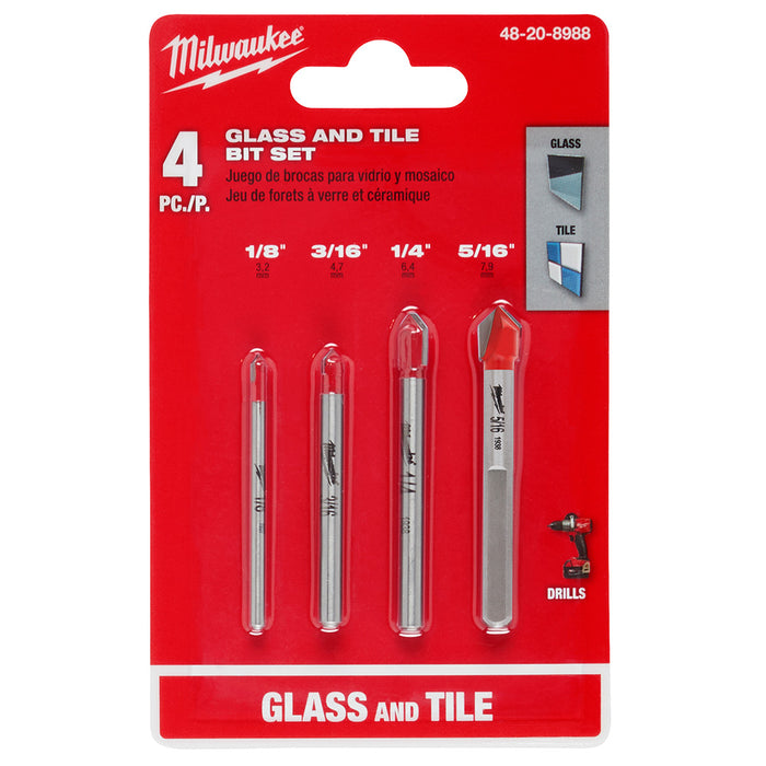 Milwaukee 48-20-8988 4PC Glass and Tile Bit Set - My Tool Store
