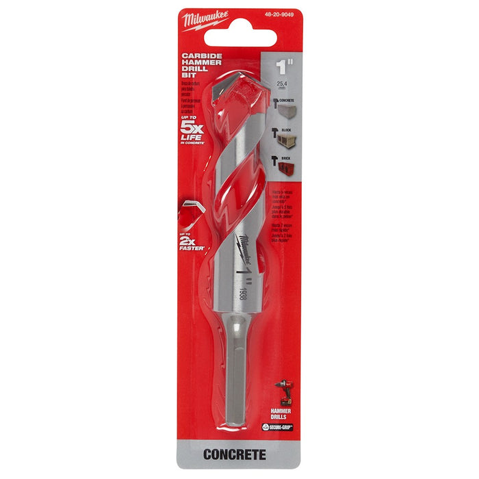 Milwaukee 48-20-9049 1" x 4" x 6" Carbide Hammer Drill Bit