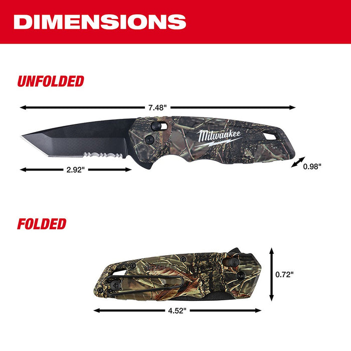 Milwaukee 48-22-1535 FASTBACK Camo Spring Assisted Folding Knife - My Tool Store
