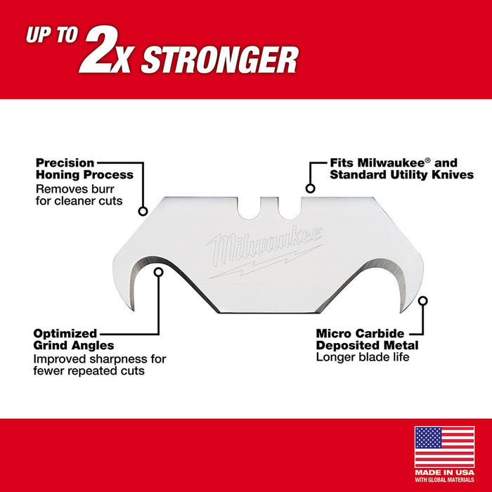 Milwaukee 48-22-1932 5 PC Hook Utility Knife Blades - My Tool Store