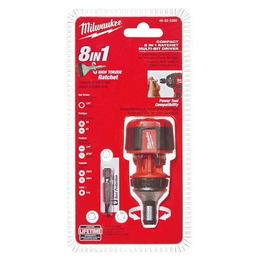 Milwaukee 48-22-2330 8-in-1 Compact Ratcheting Multi-bit Driver - My Tool Store