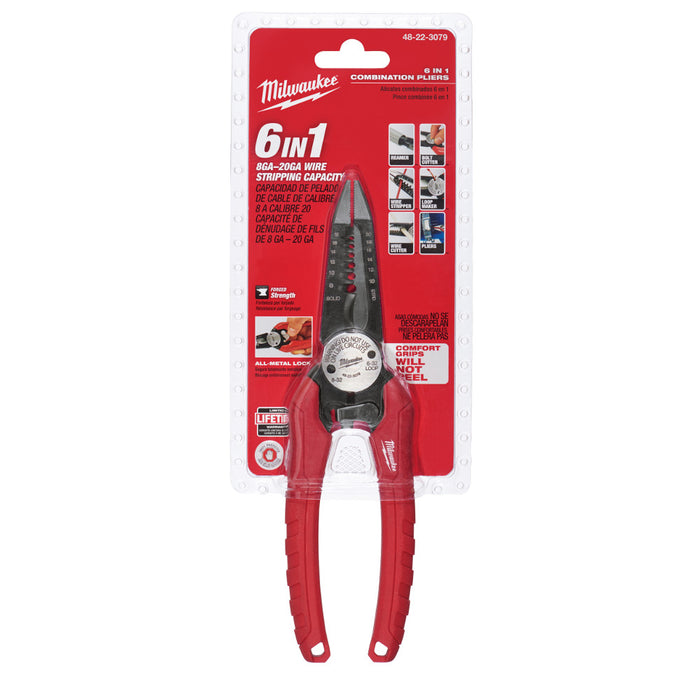 Milwaukee 48-22-3079 8GA - 20GA 6 IN 1 Combination Wire Pliers - My Tool Store
