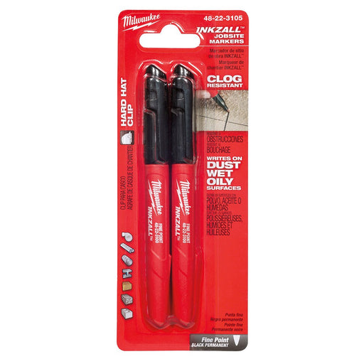 Milwaukee 48-22-3105 2Pk Fine Point Black Markers - My Tool Store