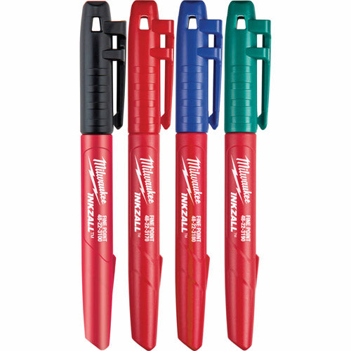 Milwaukee 48-22-3106 Inkzall Fine Point Colored Marker 4-Pack - My Tool Store