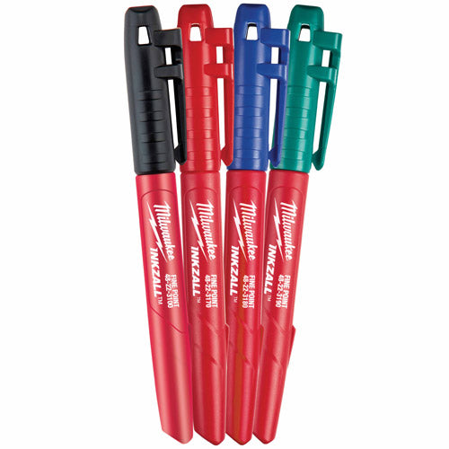 Milwaukee 48-22-3106 Inkzall Fine Point Colored Marker 4-Pack - My Tool Store