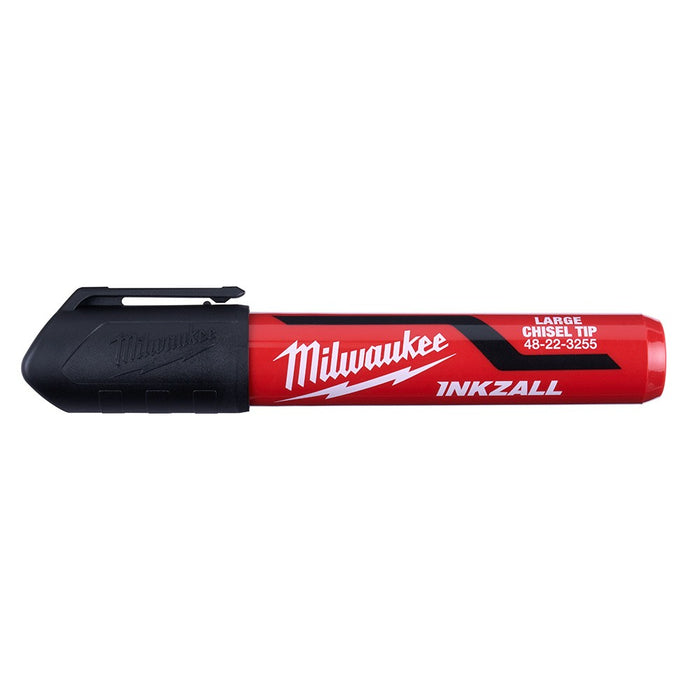 Milwaukee 48-22-3255 INKZALL Large Chisel Tip Black Marker, 12 Pack - My Tool Store