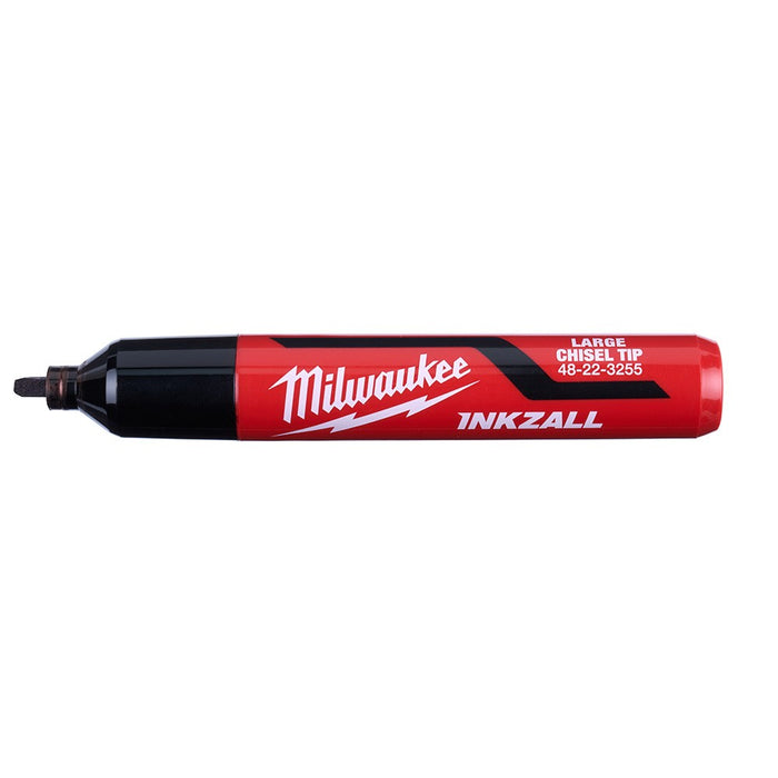 Milwaukee 48-22-3255 INKZALL Large Chisel Tip Black Marker, 12 Pack - My Tool Store