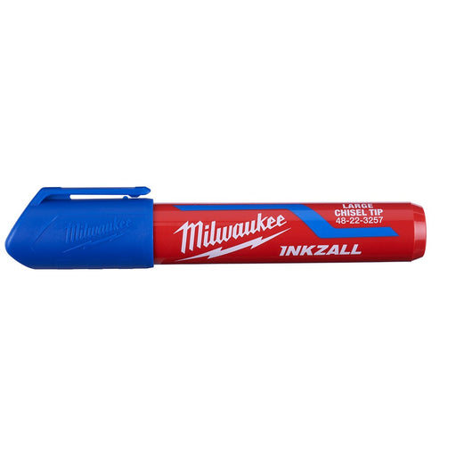 Milwaukee 48-22-3257 INKZALL Large Chisel Tip Blue Marker, 12 Pack - My Tool Store