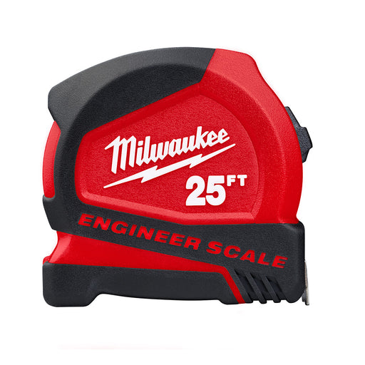 Milwaukee 48-22-6625E 25' Compact Tape Measure w/ Engineer Scale - My Tool Store
