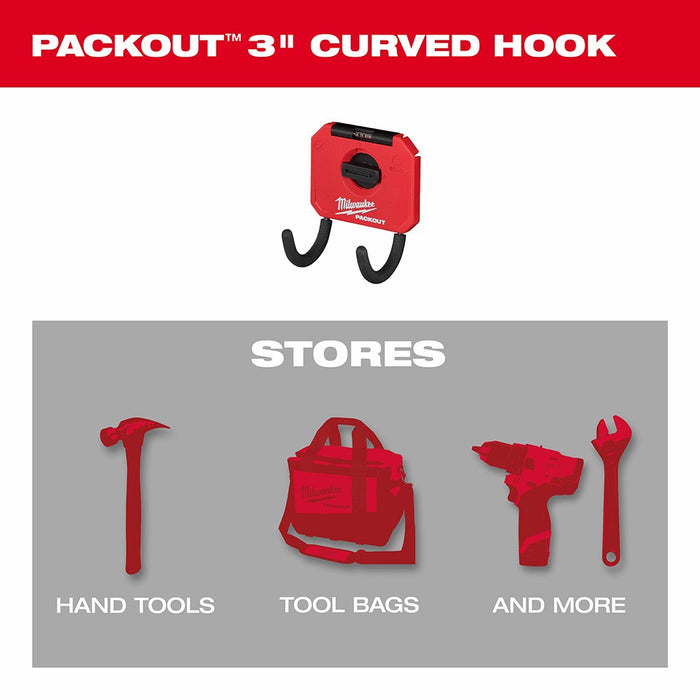 Milwaukee 48-22-8335 PACKOUT Shop Storage 3" Curved Hook - My Tool Store